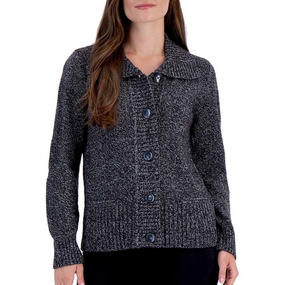 NWOT Karen Scott Women's Button-Front Shawl-Collar Cardigan Size L